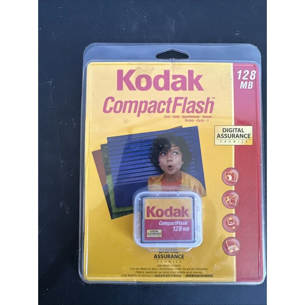 Kodak CompactFlash 128MB Memory Card Type 1 CF Card Vintage Retro Camera Tech